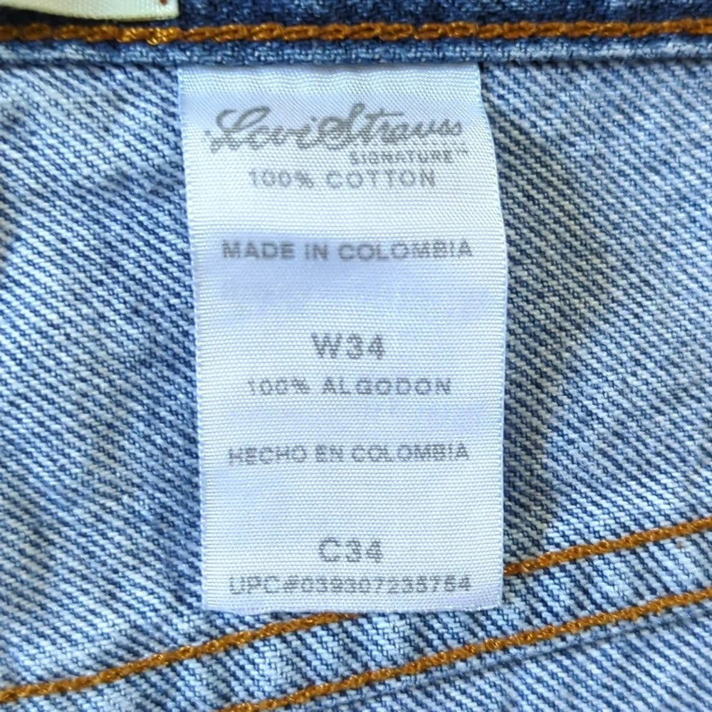 Levis Signature Denim Shorts Mens 34‎ Blue Relaxed Fit Cotton Y2K VTG
